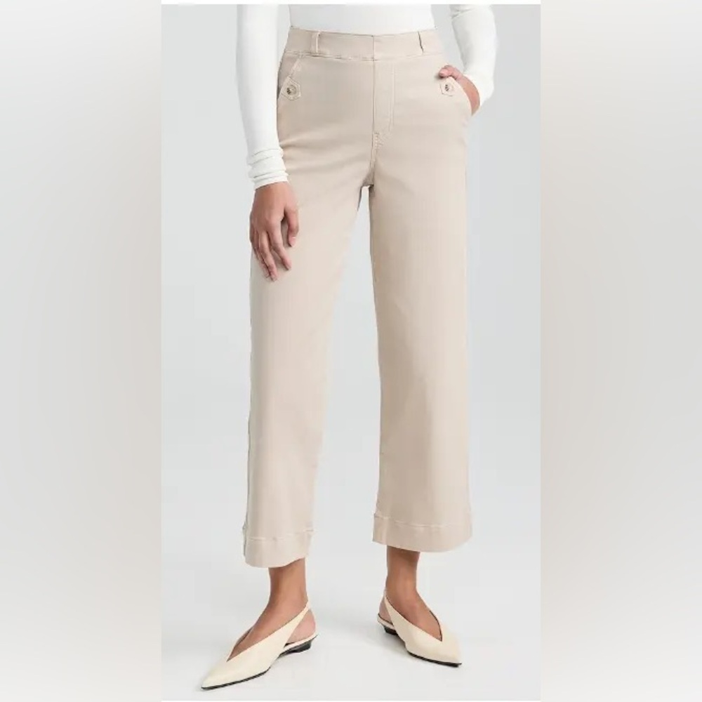 SPANX Stretch Twill Cropped Wide Leg Pant - M